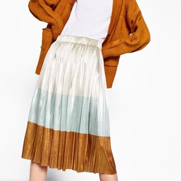 ZARA MIDI PLEATED SKIRT BRAND NEW WITH TAGS MEDIUM - Picture 3 of 7